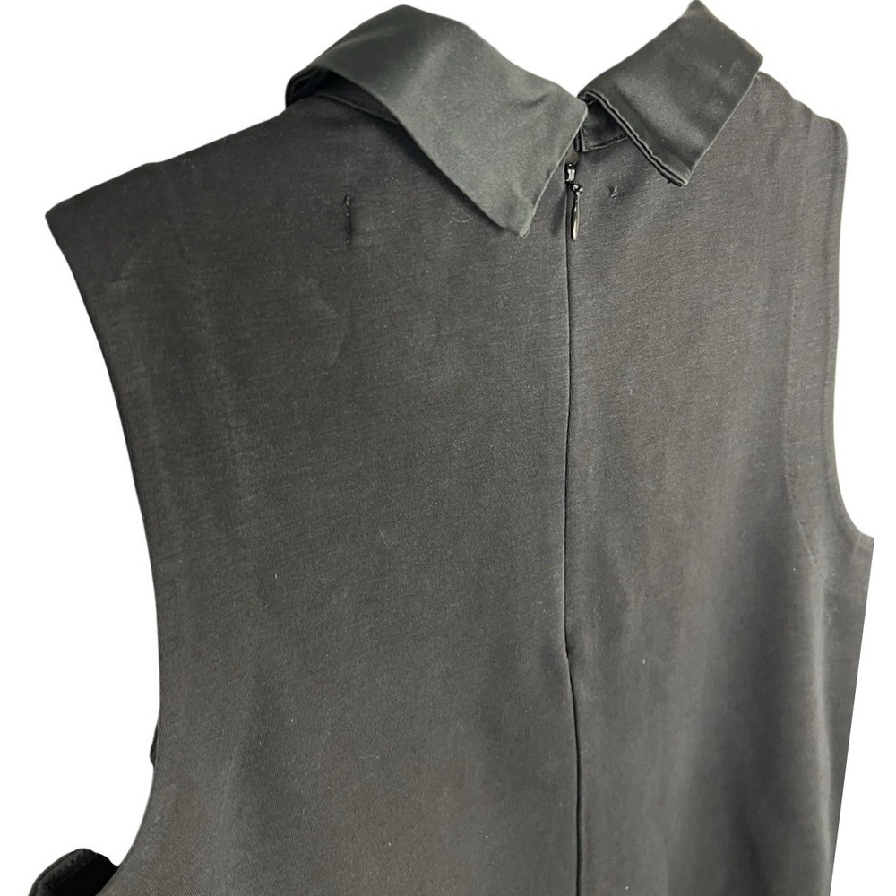 Madewell Black Sleeveless Ponte Top with Satin Collar Size XS‎ 09245 - Picture 5 of 8